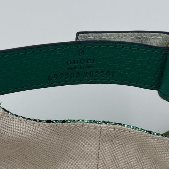 Gucci GG Emerald and Aqua Metallic Monogram Hat Baseball Cap✨ - Picture 7 of 9
